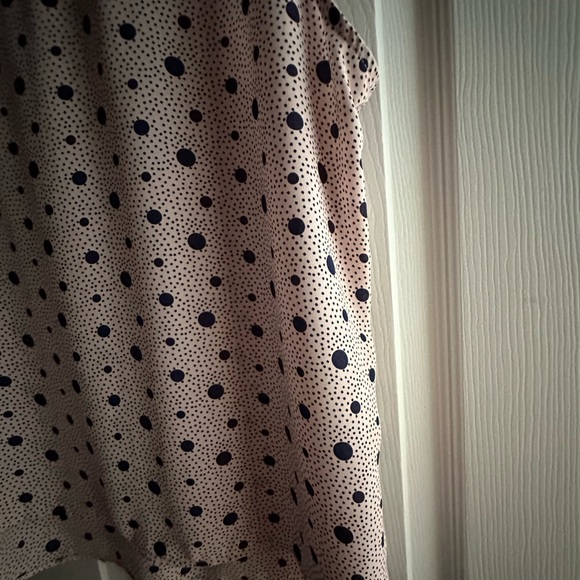 Talbots MP Light pink with navy spots top - Picture 2 of 4